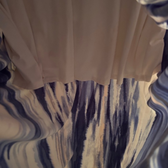 Soma Womens High Neck Maxi Dress Long & Lean Watercolor Blue White Size Large - Picture 5 of 8